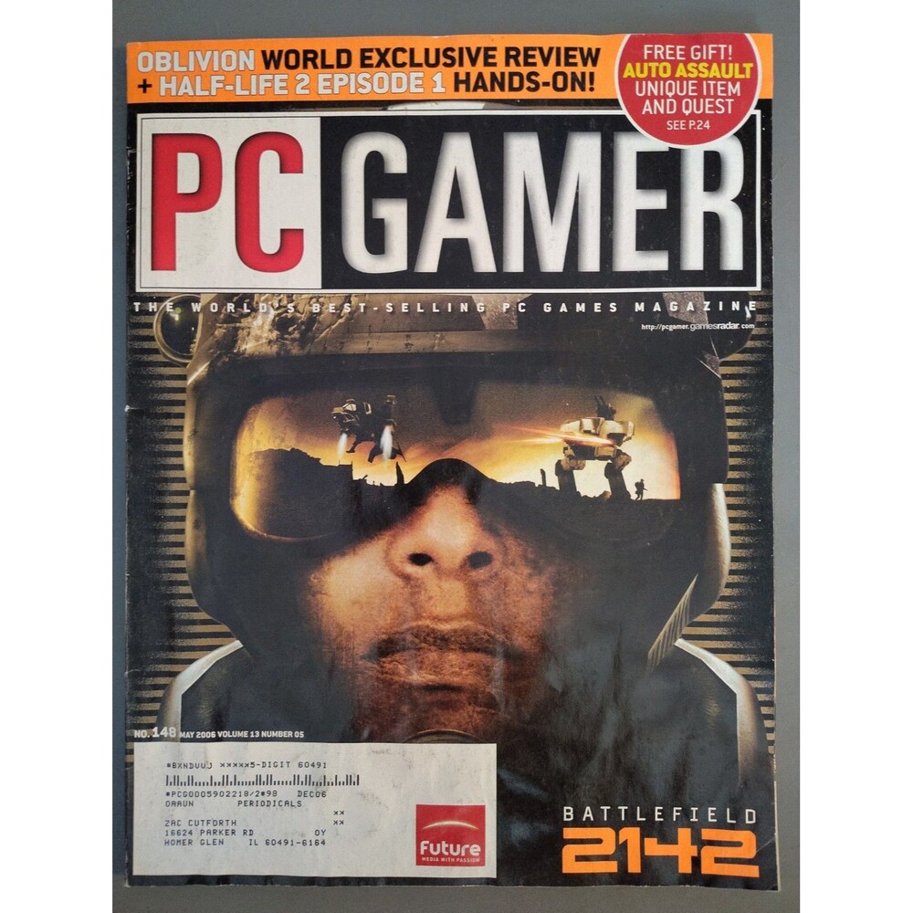 PC GAMER MAY 2006-Battlefield 2142/Half Life 2/Rainbow Six/Elder Scrolls 4/NO CD